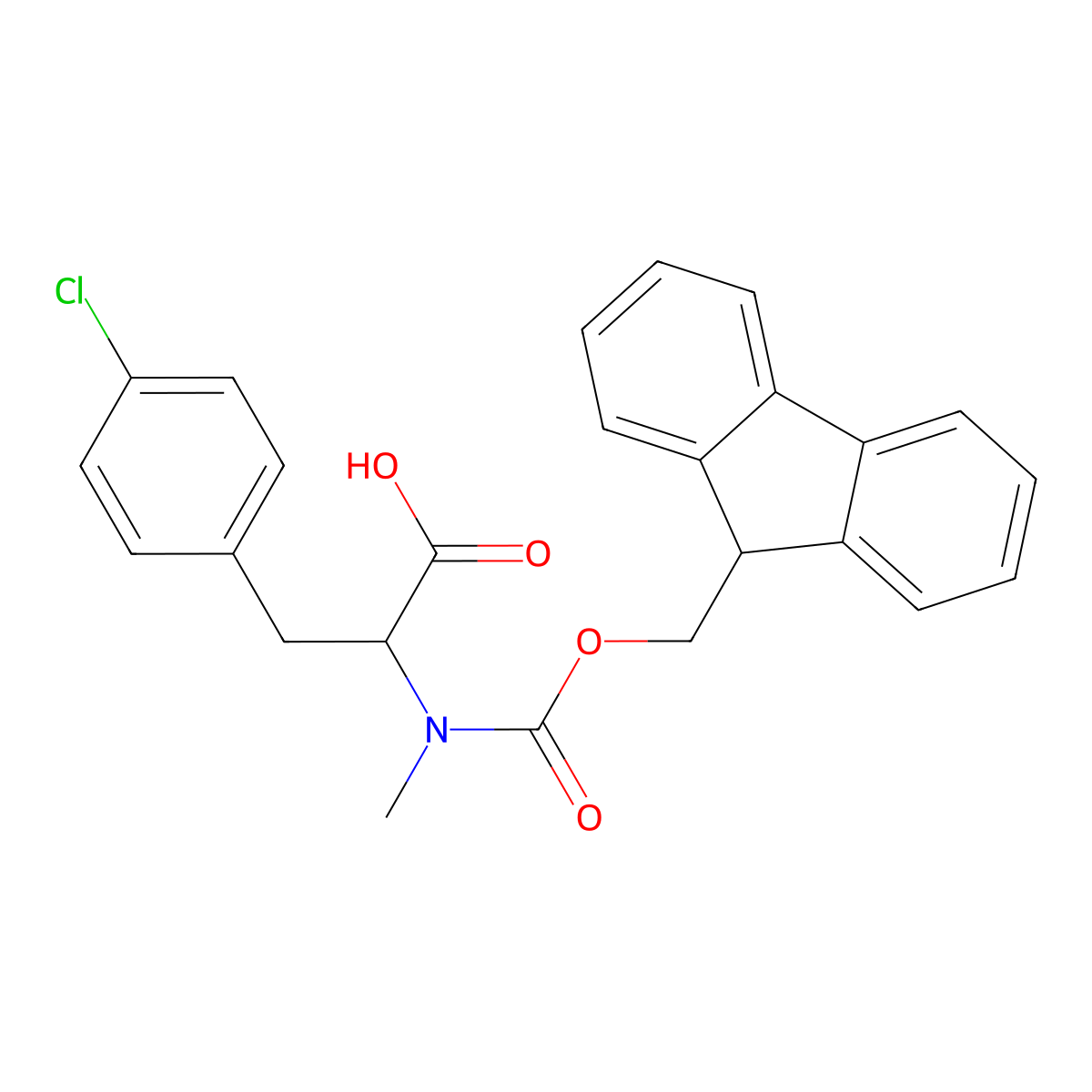 Fmoc-ME(4-CL-phe)-OH molecular structure, CAS 1217716-50-1