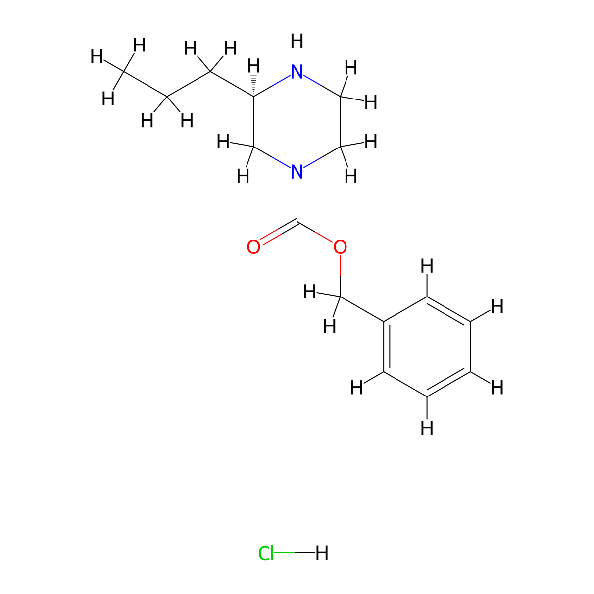 (R)-Benzyl 3-propylpiperazine-1-carboxylate hydrochloride molecular structure, CAS 1217717-24-2
