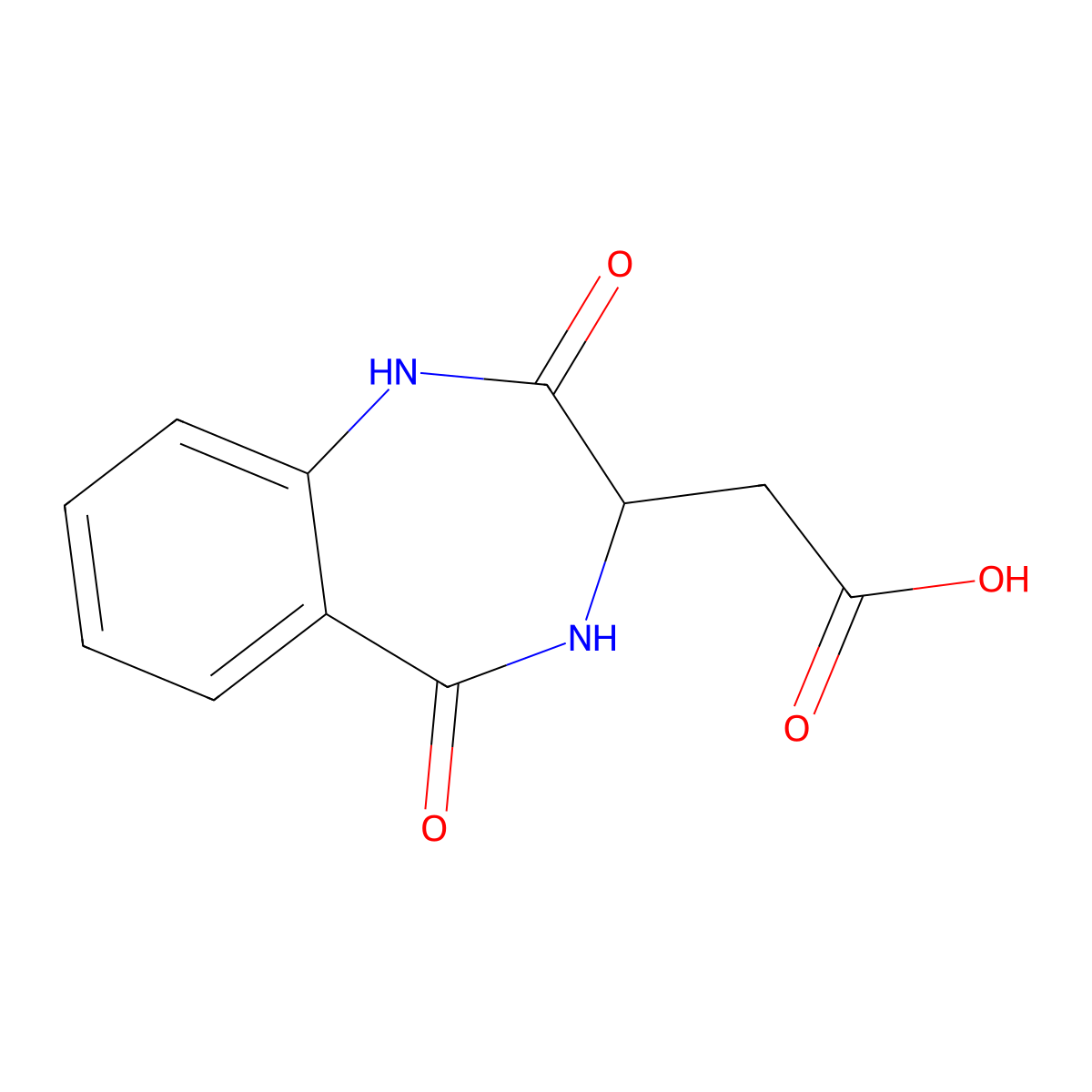 [(3R)-2,5-dioxo-2,3,4,5-tetrahydro-1H-1,4-benzodiazepin-3-yl]acetic acid molecular structure, CAS 1217717-66-2