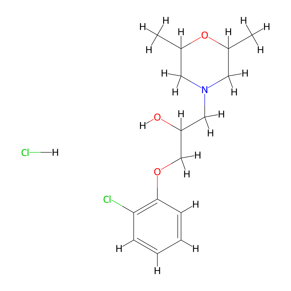 1-(2-Chlorophenoxy)-3-(2,6-dimethylmorpholino)propan-2-ol hydrochloride molecular structure, CAS 1217719-67-9