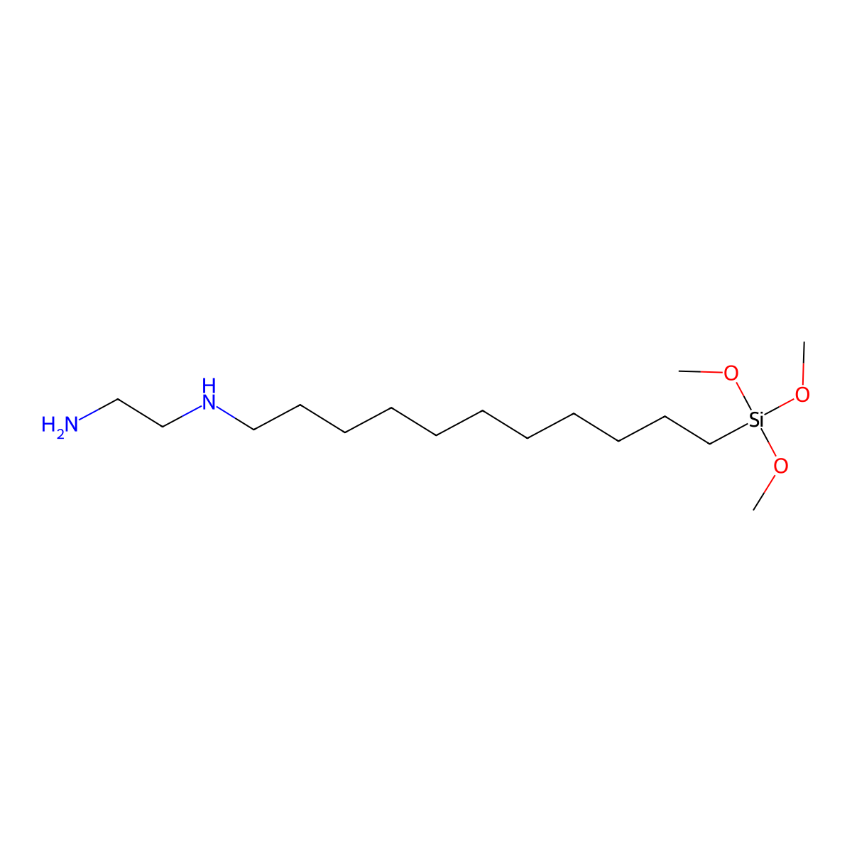 N-(2-Aminoethyl)-11-aminoundecyltrimethoxysilane molecular structure, CAS 121772-92-7