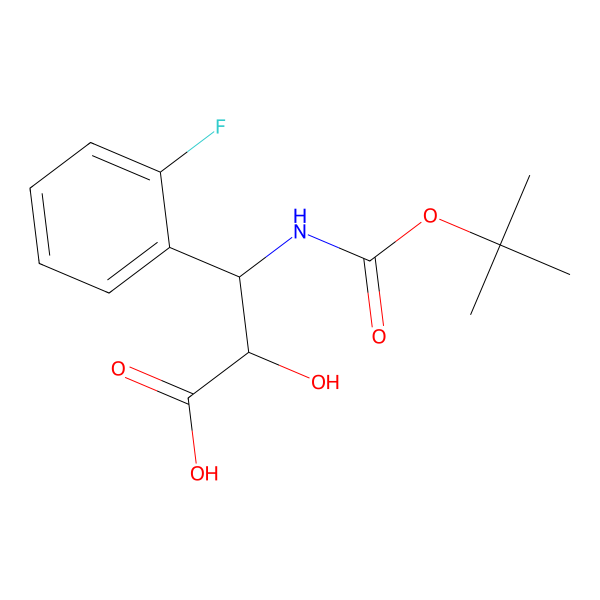 (2R,3R)-3-((tert-Butoxycarbonyl)amino)-3-(2-fluorophenyl)-2-hydroxypropanoic acid molecular structure, CAS 1217721-99-7