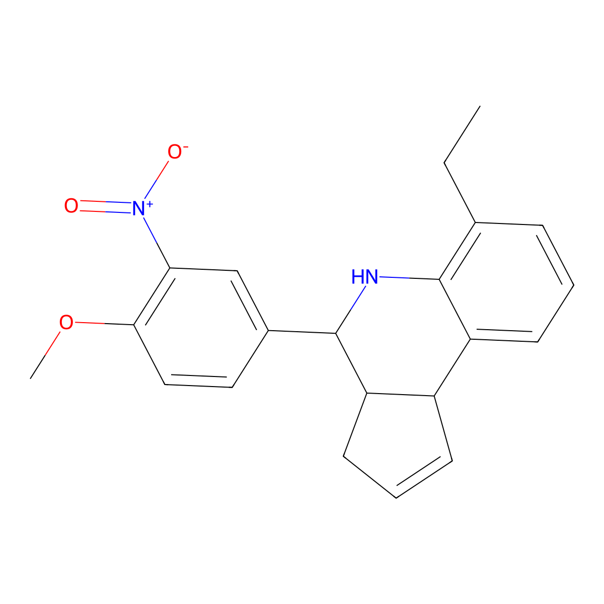 (3aS,4R,9bR)-6-ethyl-4-(4-methoxy-3-nitrophenyl)-3a,4,5,9b-tetrahydro-3H-cyclopenta[c]quinoline molecular structure, CAS 1217722-53-6