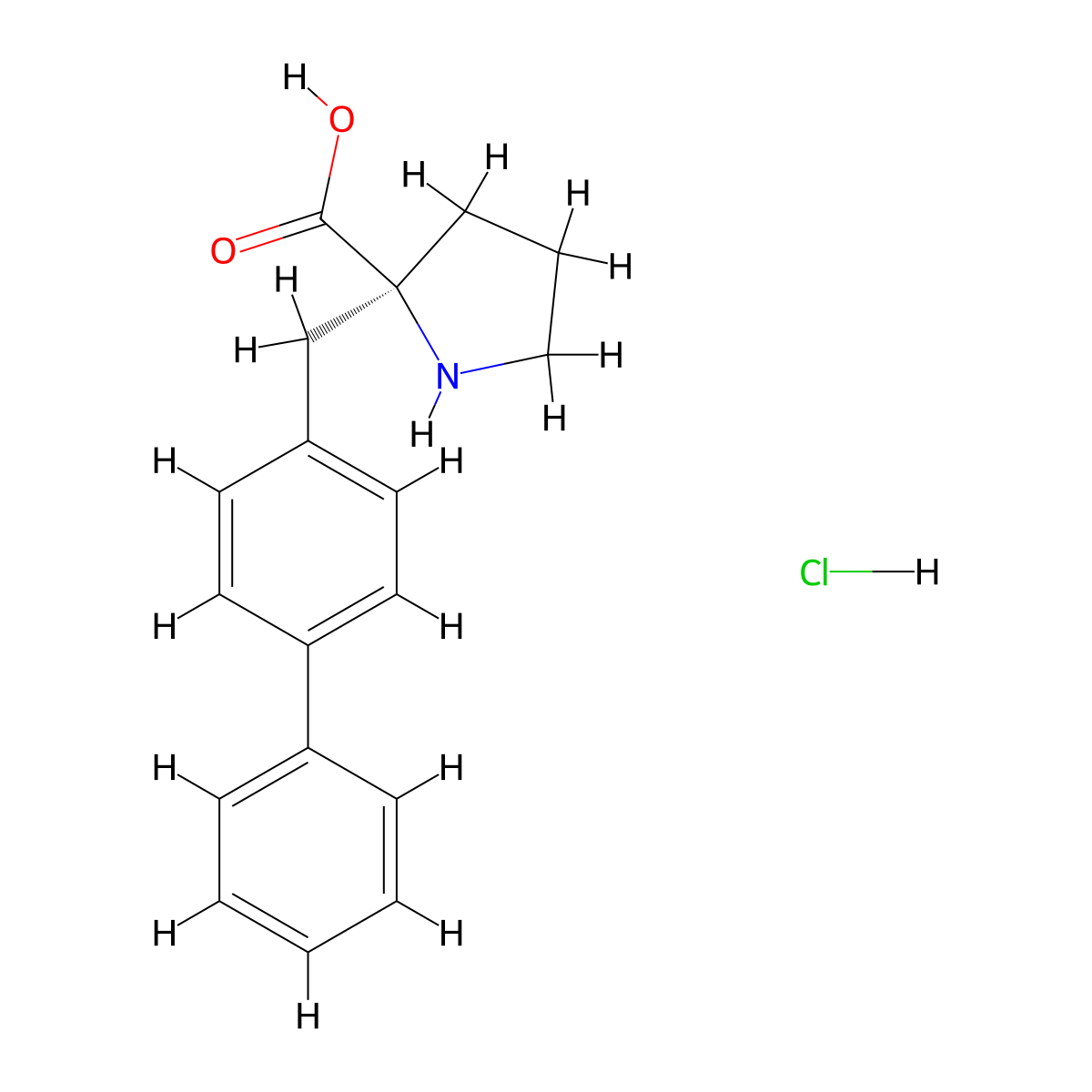 (S)-alpha-(4-biphenylmethyl)-proline-HCl molecular structure, CAS 1217722-65-0