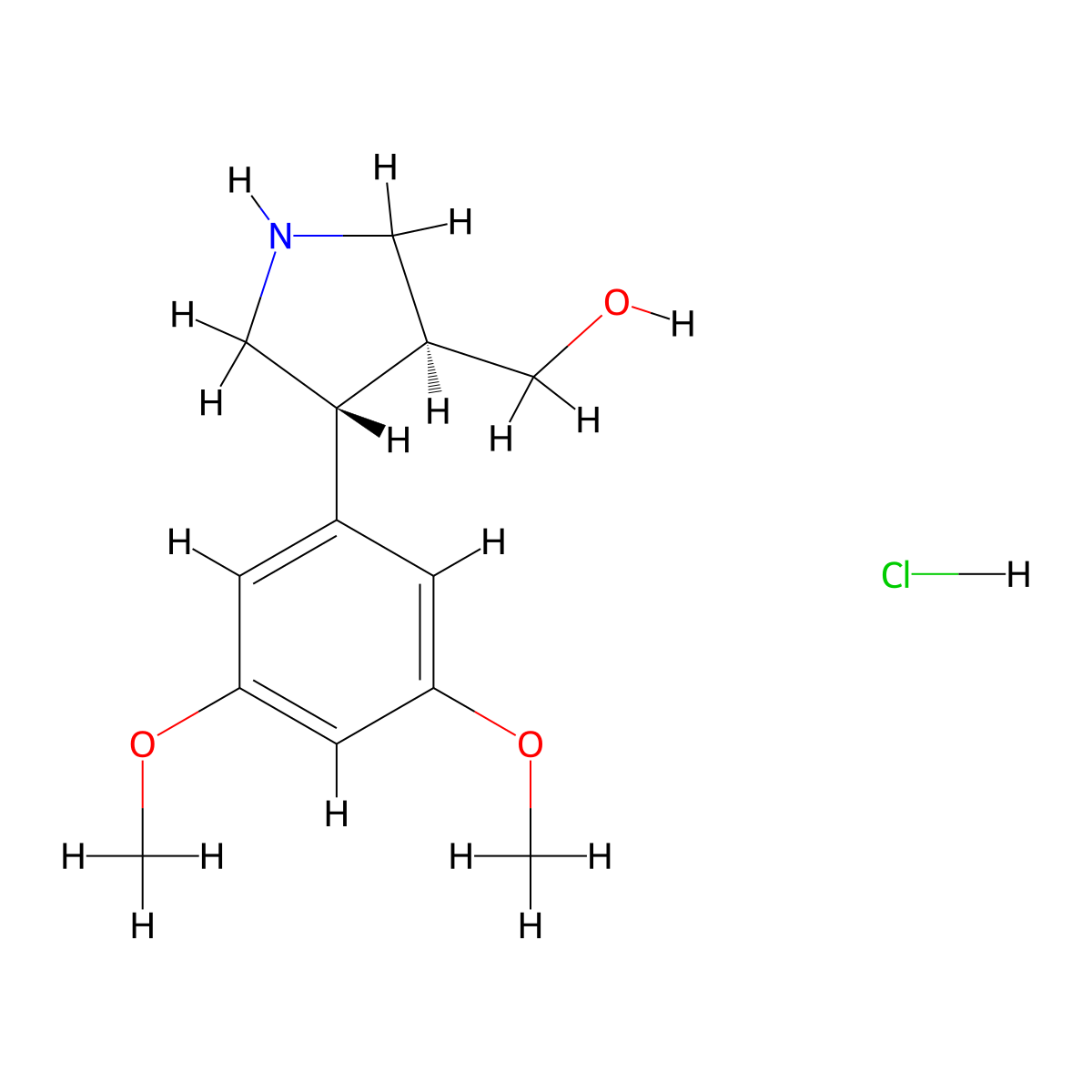 [(3S,4R)-4-(3,5-Dimethoxyphenyl)pyrrolidin-3-yl]-methanol hydrochloride molecular structure, CAS 1217723-39-1