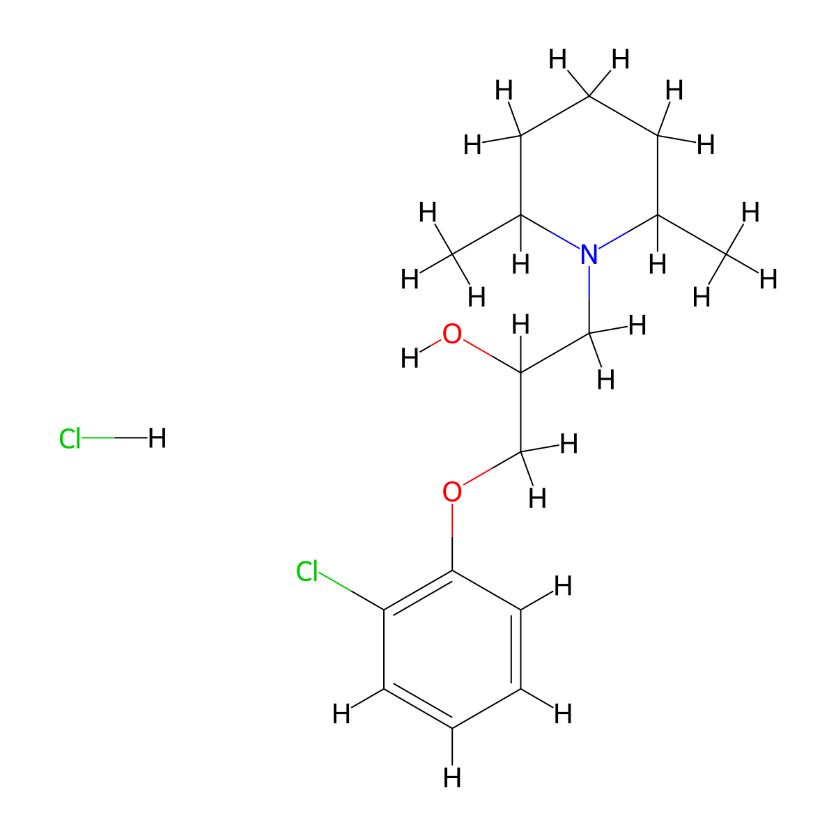 1-(2-Chlorophenoxy)-3-(2,6-dimethylpiperidin-1-yl)propan-2-ol hydrochloride molecular structure, CAS 1217728-25-0