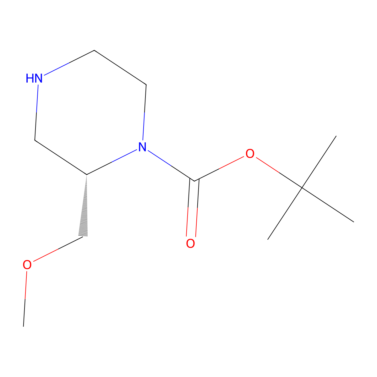 (S)-tert-Butyl 2-(methoxymethyl)piperazine-1-carboxylate molecular structure, CAS 1217728-72-7