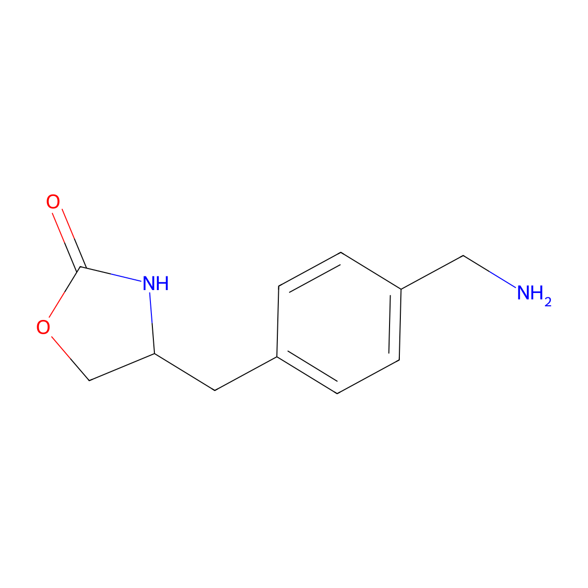 (r)-4-(4-Aminomethyl-benzyl)-oxazolidin-2-one molecular structure, CAS 1217732-05-2