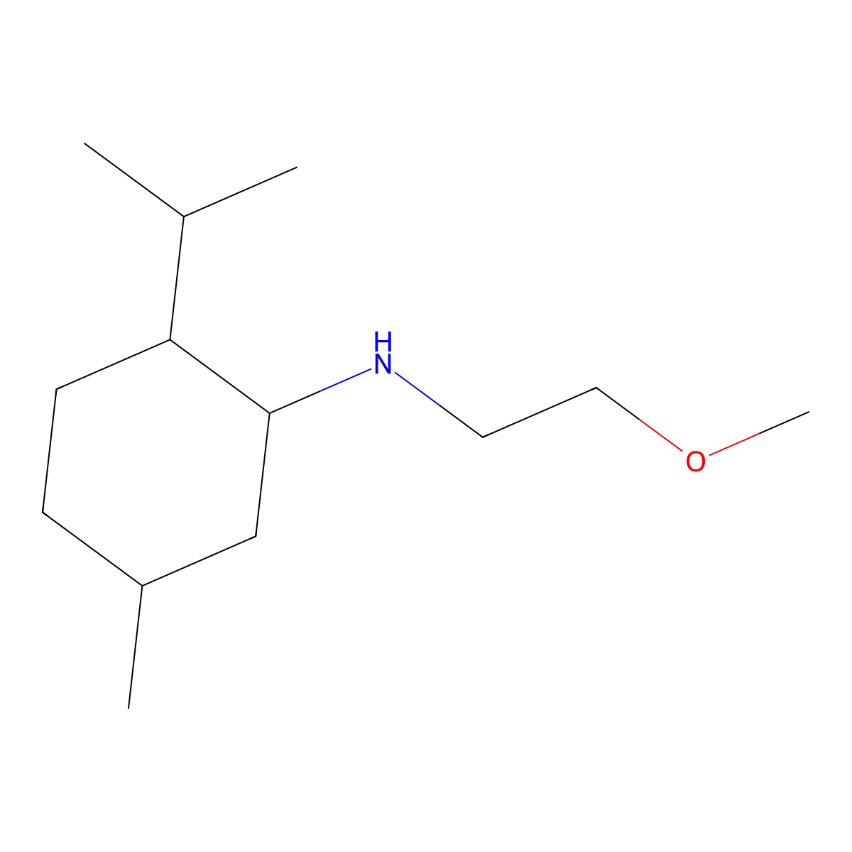 N-(2-Methoxyethyl)-5-methyl-2-(propan-2-yl)cyclohexan-1-amine molecular structure, CAS 1217738-32-3