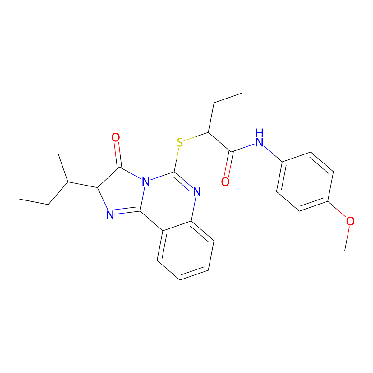 2-((2-(sec-butyl)-3-oxo-2,3-dihydroimidazo[1,2-c]quinazolin-5-yl)thio)-N-(4-methoxyphenyl)butanamide molecular structure, CAS 1217738-86-7
