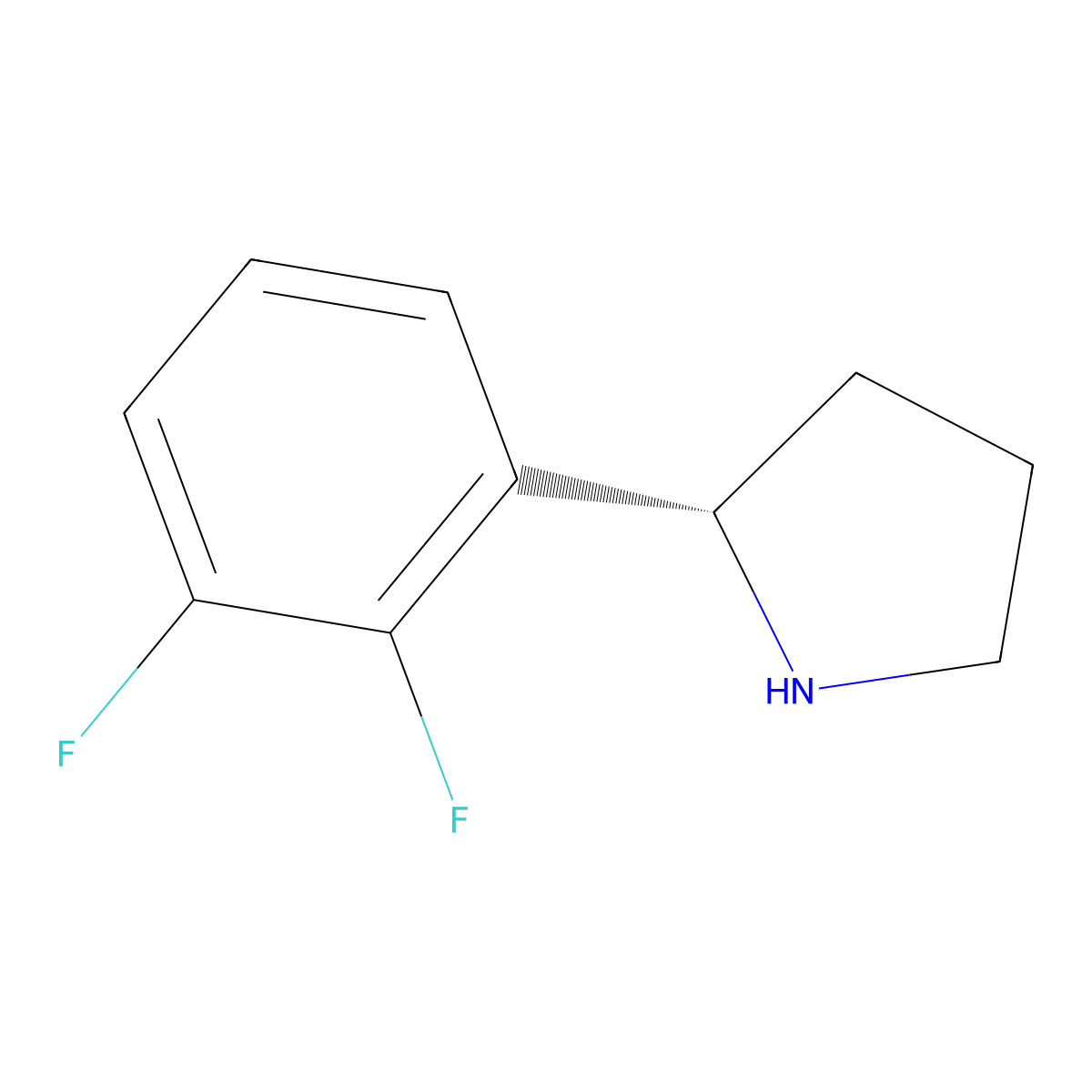 (2s)-2-(2,3-Difluorophenyl)pyrrolidine molecular structure, CAS 1217739-28-0