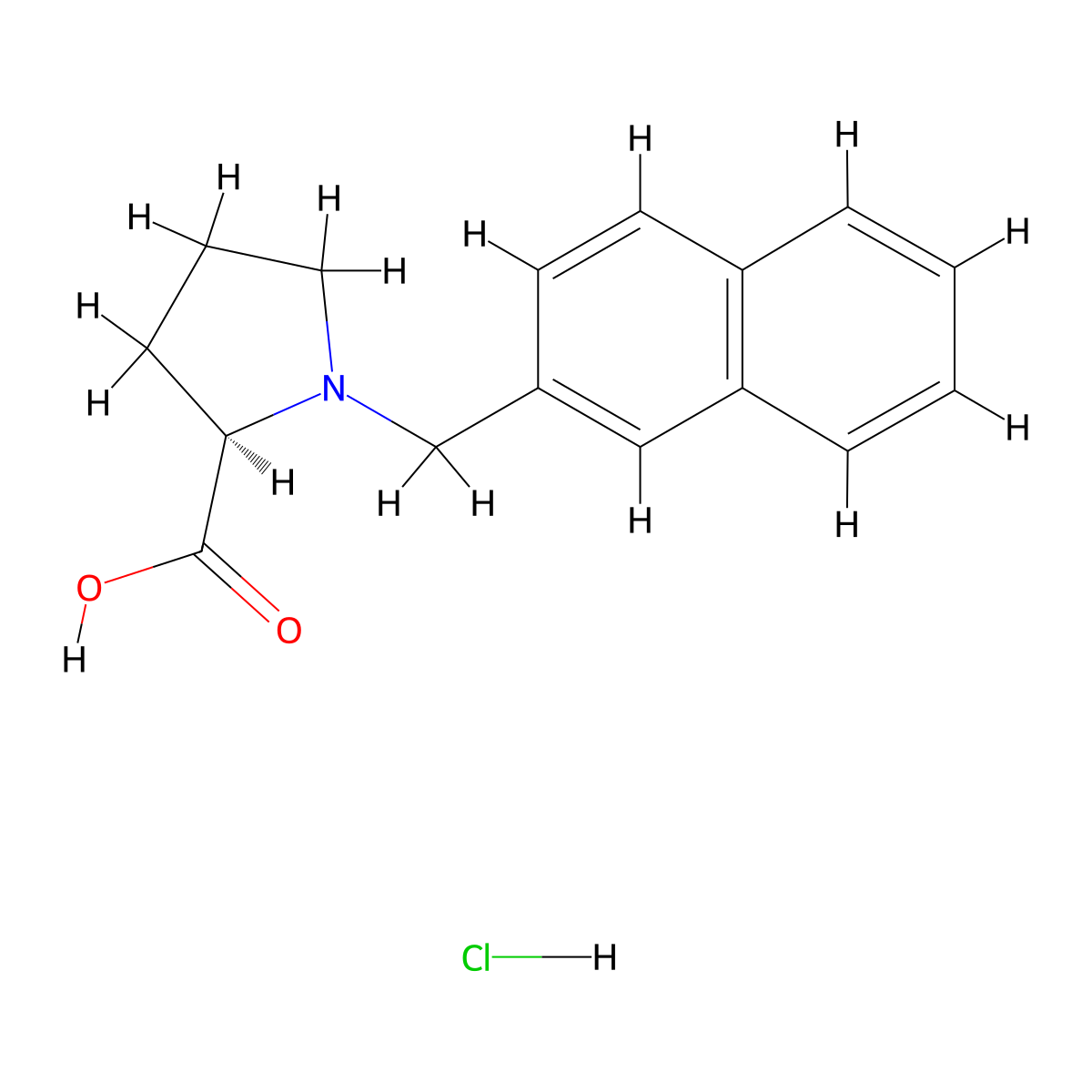 (R)-1-(Naphthalen-2-ylmethyl)pyrrolidine-2-carboxylic acid hydrochloride molecular structure, CAS 1217740-70-9