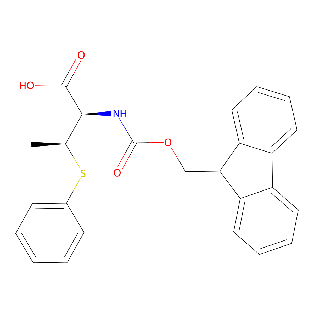 Fmoc-(2R,3S)-2-amino-3-(phenylthio)-butanoic acid molecular structure, CAS 1217741-23-5