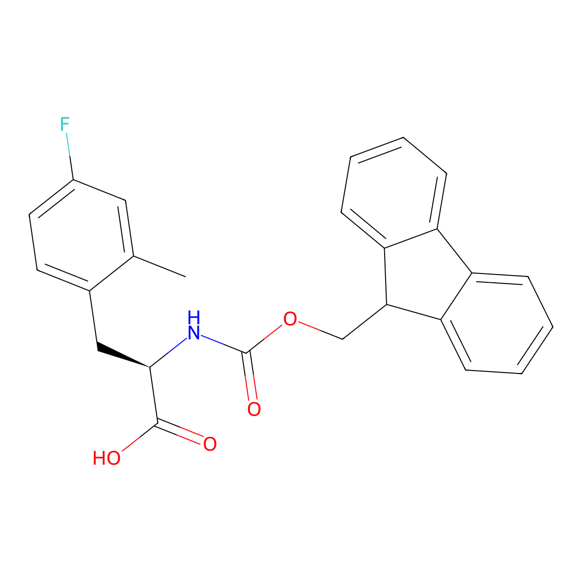 Fmoc-D-2-methyl-4-fluorophe molecular structure, CAS 1217744-26-7