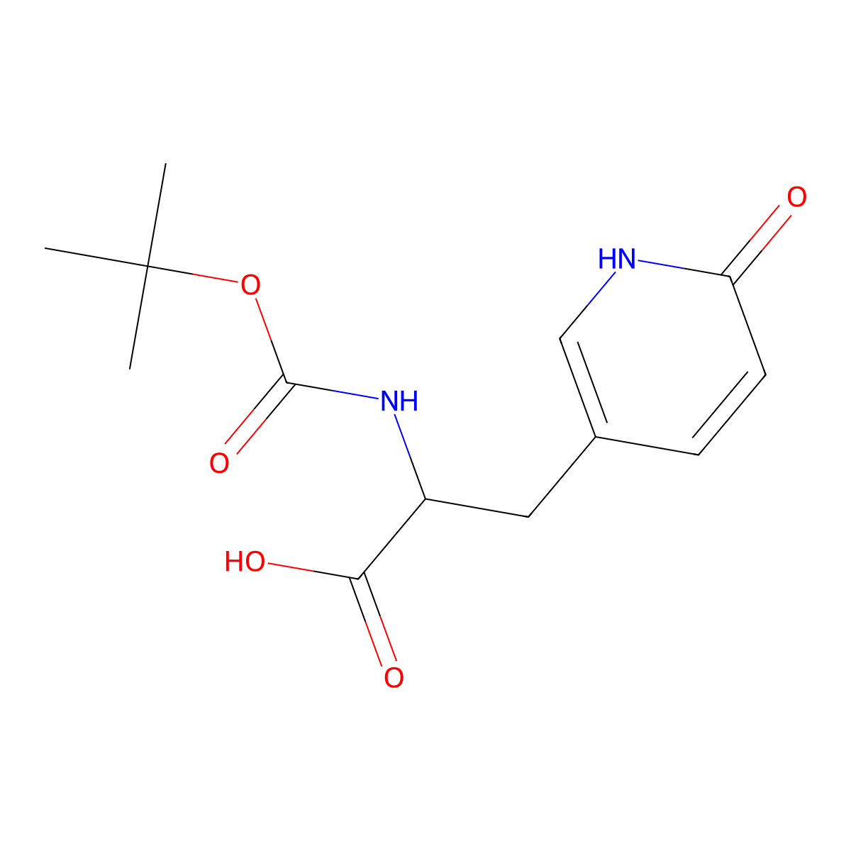(2R)-2-{[(tert-butoxy)carbonyl]amino}-3-(6-hydroxypyridin-3-yl)propanoic acid molecular structure, CAS 1217745-38-4