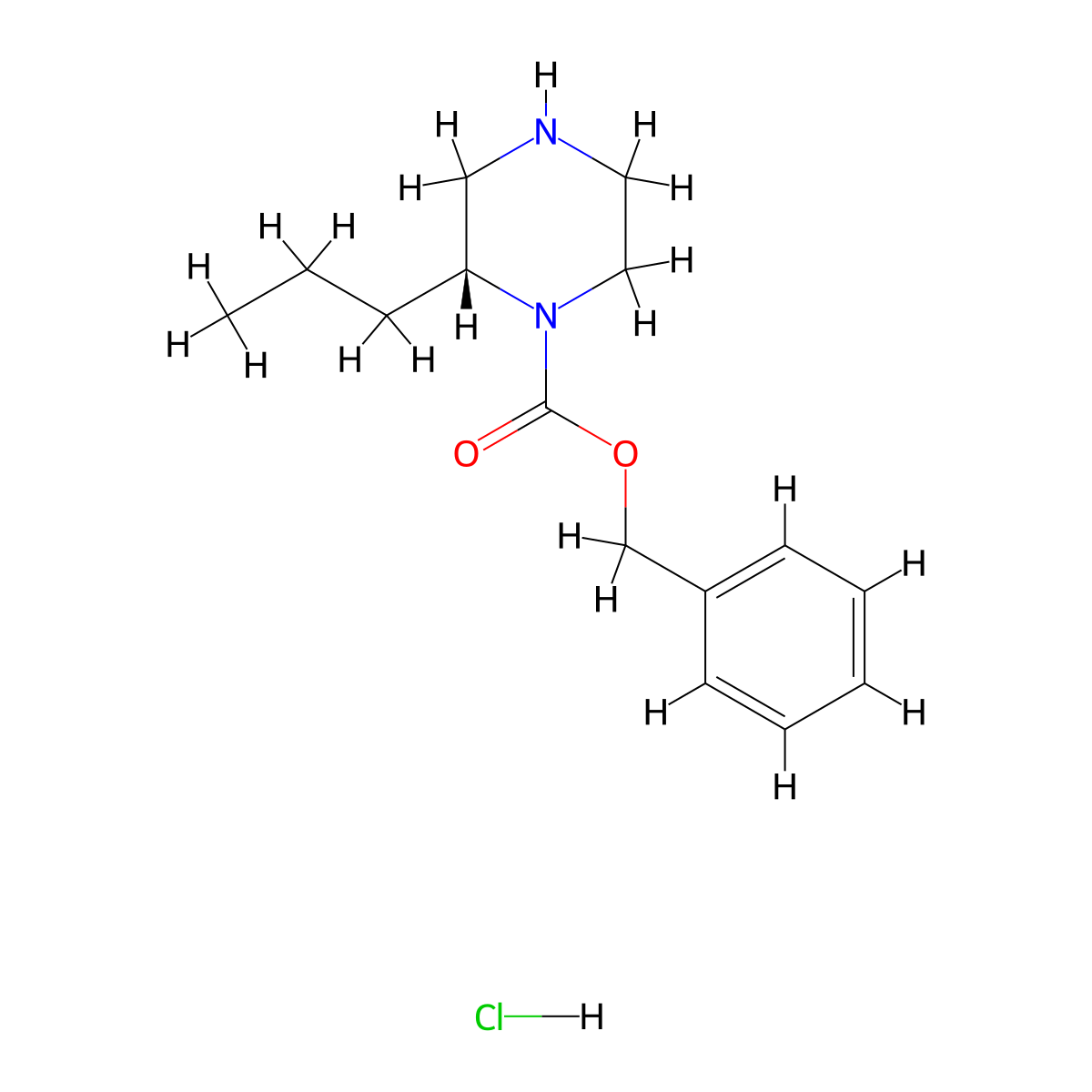 (R)-Benzyl 2-propylpiperazine-1-carboxylate hydrochloride molecular structure, CAS 1217745-43-1