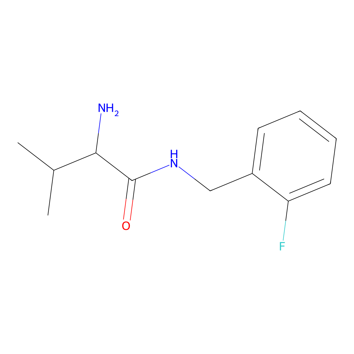 (S)-2-Amino-N-(2-fluoro-benzyl)-3-methyl-butyramide molecular structure, CAS 1217753-40-6
