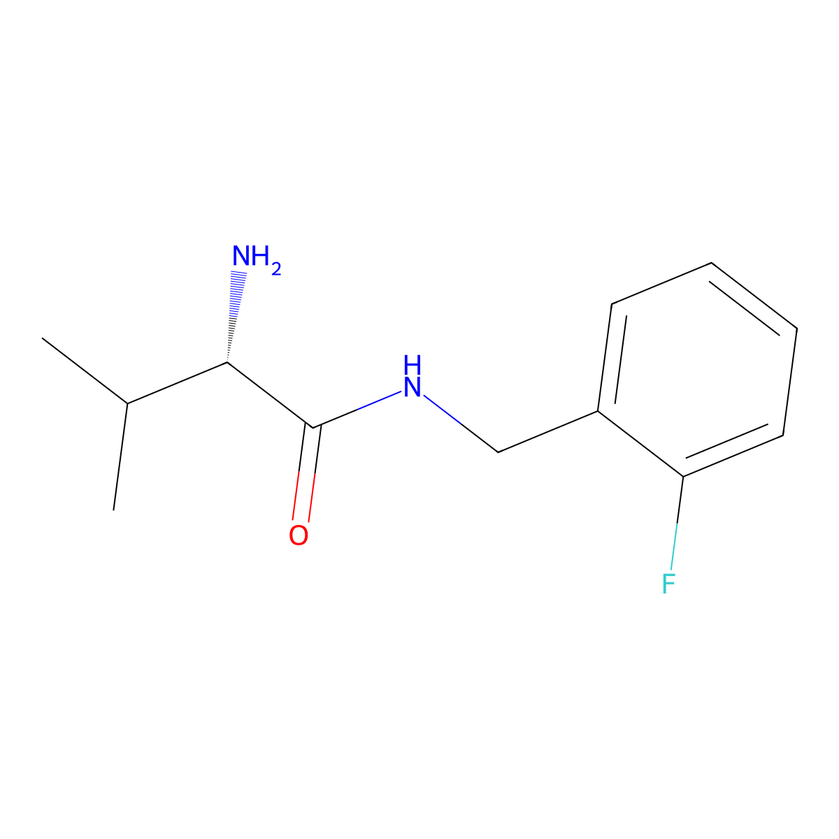 (S)-2-Amino-N-(2-fluoro-benzyl)-3-methyl-butyramide molecular structure, CAS 1217753-40-6