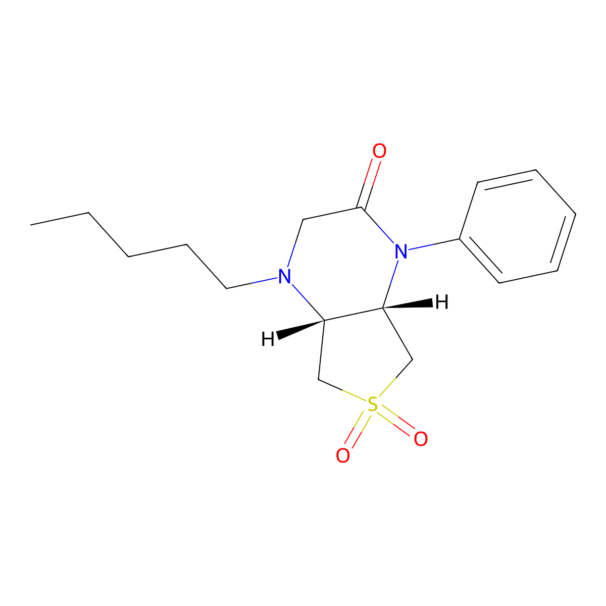 4-Pentyl-1-phenylhexahydro-1H-6lambda~6~-thieno[3,4-B]pyrazine-2,6,6-trione molecular structure, CAS 1217753-78-0
