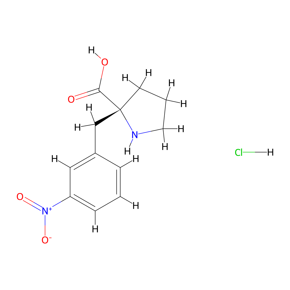 (R)-2-(3-Nitrobenzyl)pyrrolidine-2-carboxylic acid hydrochloride molecular structure, CAS 1217755-41-3