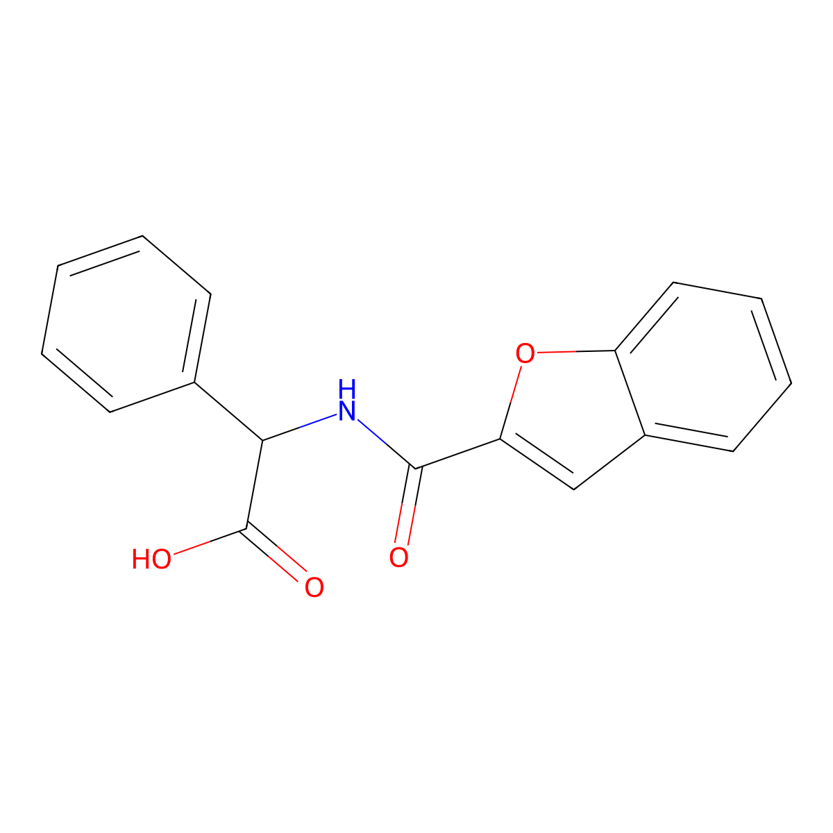 (s)-2-(Benzofuran-2-carboxamido)-2-phenylacetic acid molecular structure, CAS 1217756-92-7
