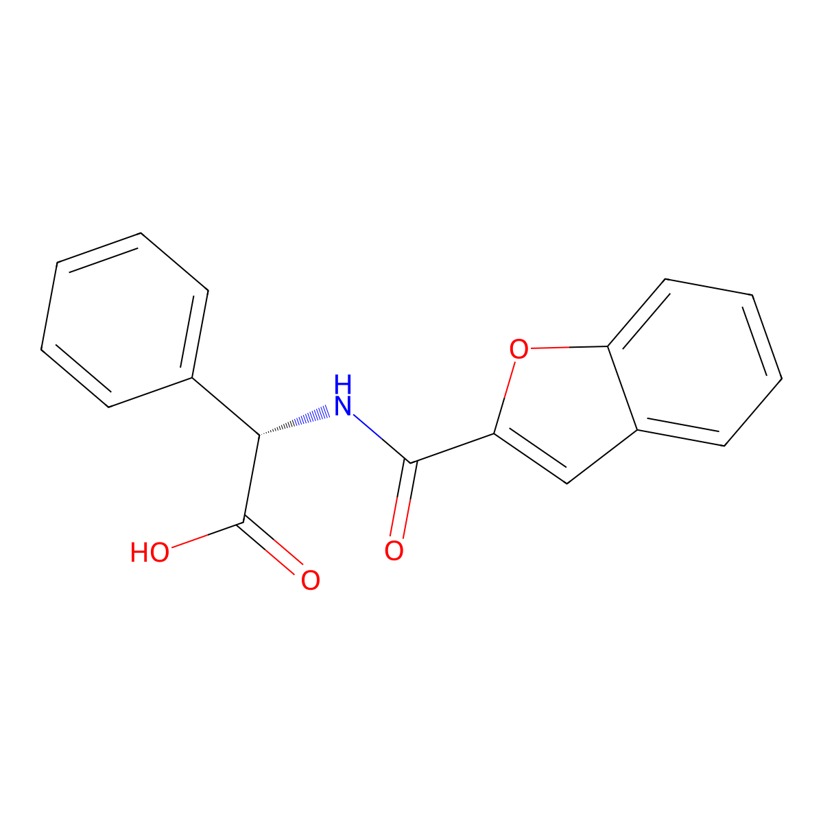 (s)-2-(Benzofuran-2-carboxamido)-2-phenylacetic acid molecular structure, CAS 1217756-92-7