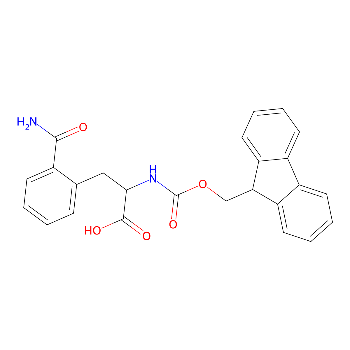 Fmoc-D-2-carbamoylphenylalanine molecular structure, CAS 1217759-04-0