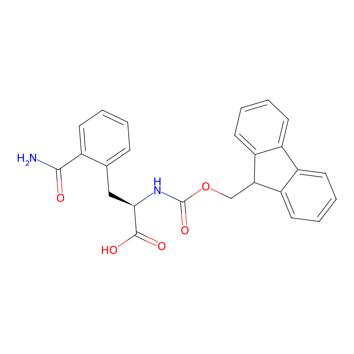 Fmoc-D-2-carbamoylphenylalanine molecular structure, CAS 1217759-04-0