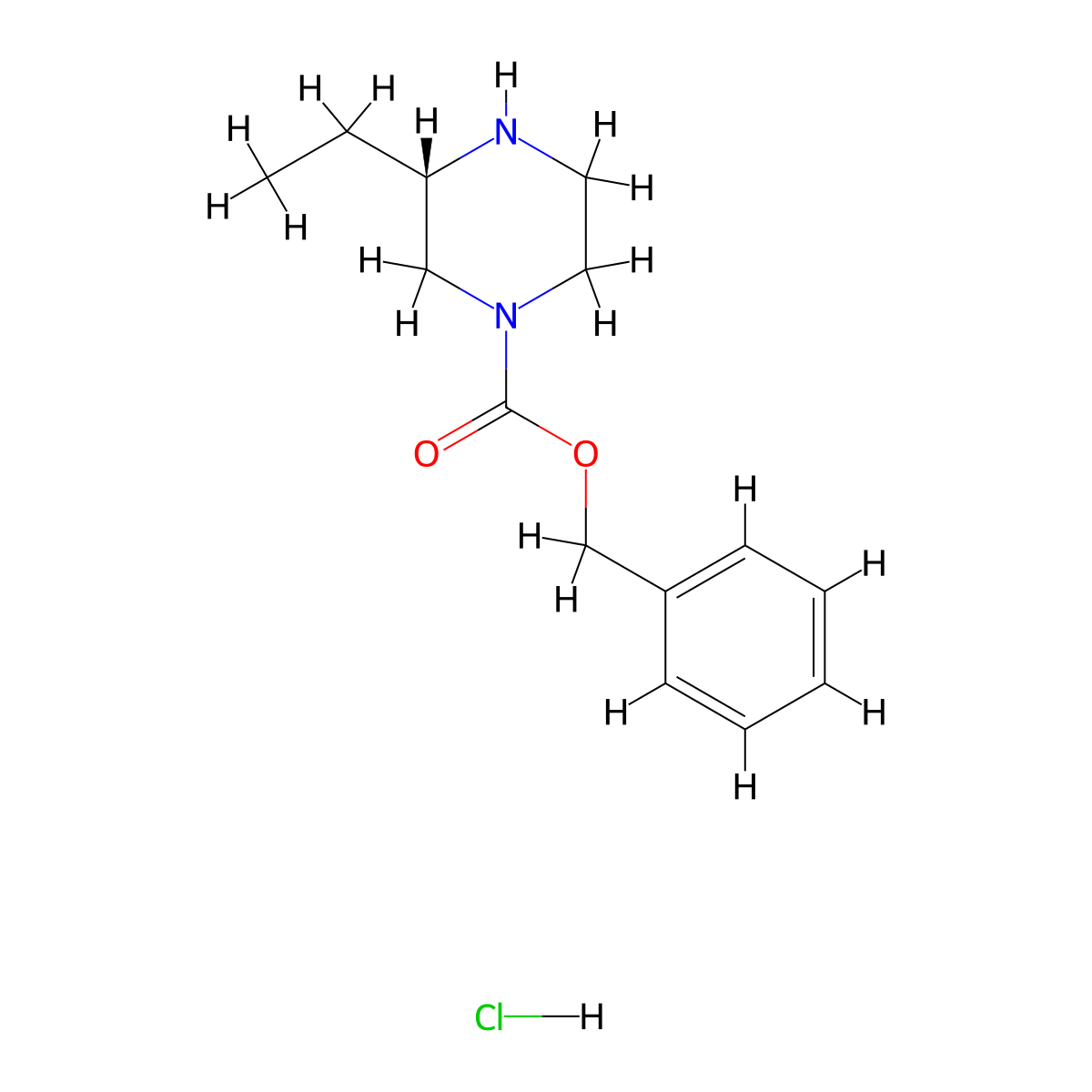 (S)-Benzyl 3-ethylpiperazine-1-carboxylate hydrochloride molecular structure, CAS 1217764-12-9