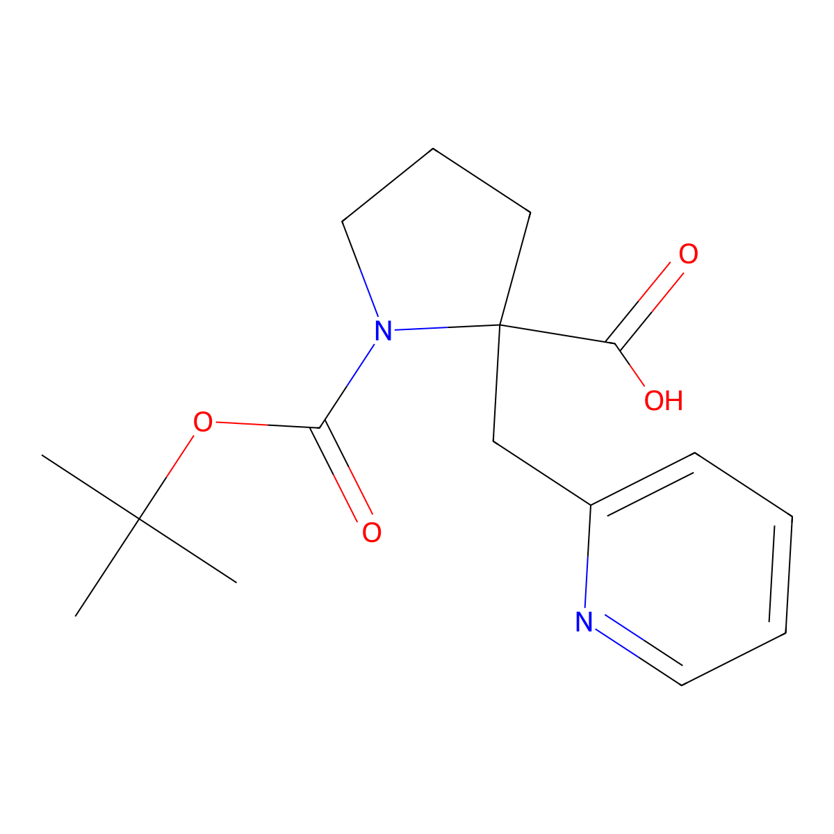 Boc-(S)-alpha-(2-pyridinylmethyl)-proline molecular structure, CAS 1217765-55-3