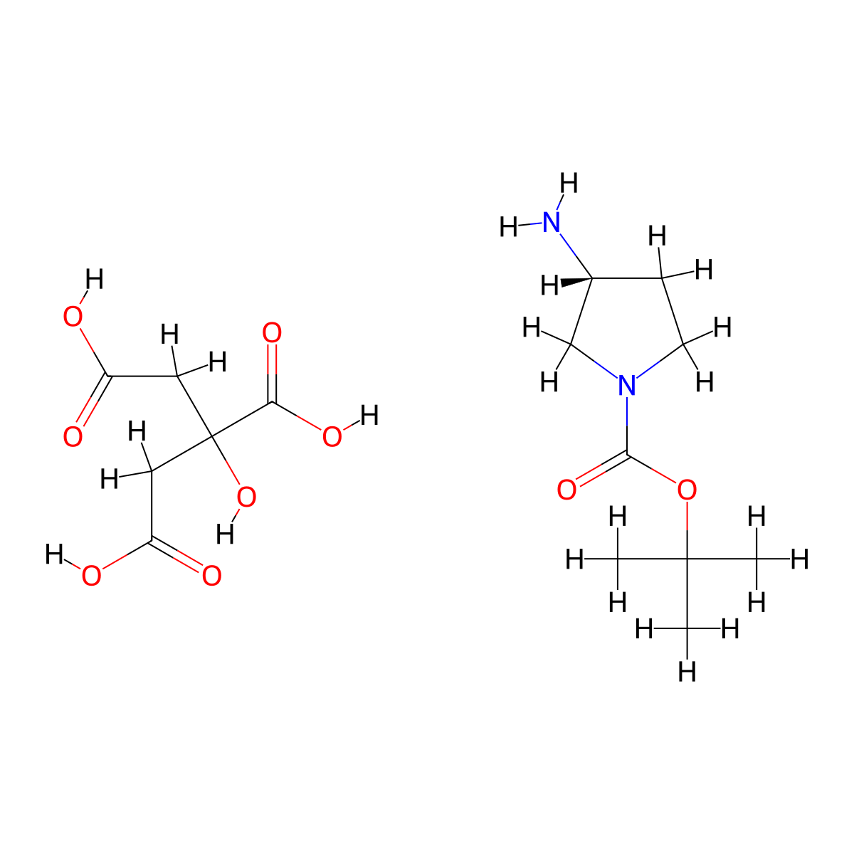 (R)-1-Boc-3-Aminopyrrolidine citrate molecular structure, CAS 1217769-76-0