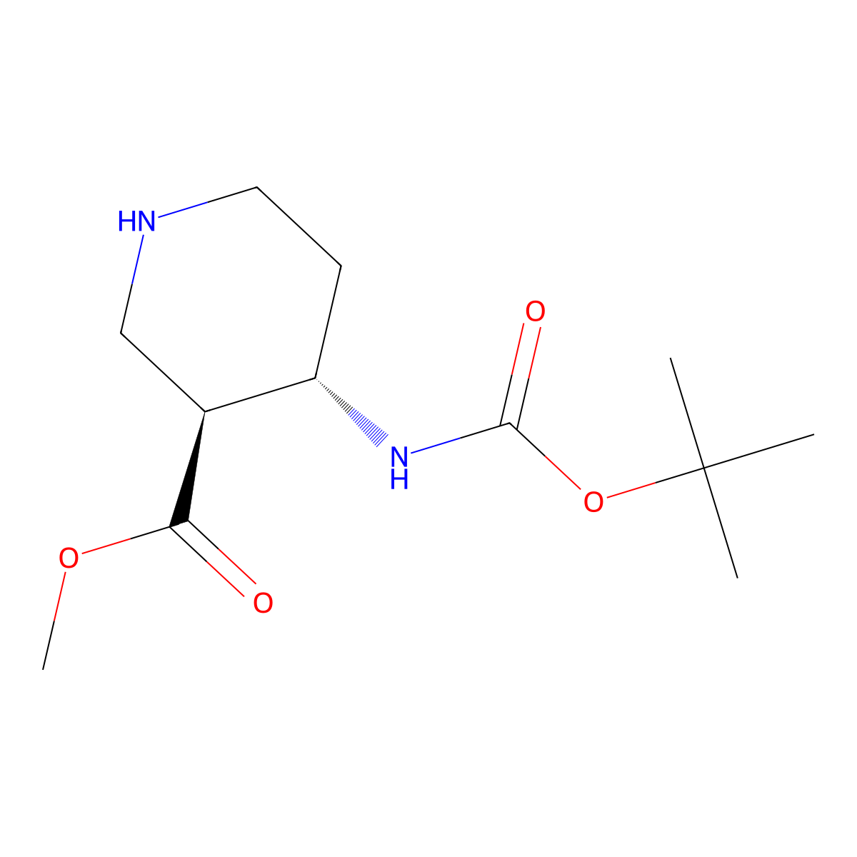 trans-4-Boc-Amino-piperidine-3-carboxylic acid methyl ester molecular structure, CAS 1217774-23-6