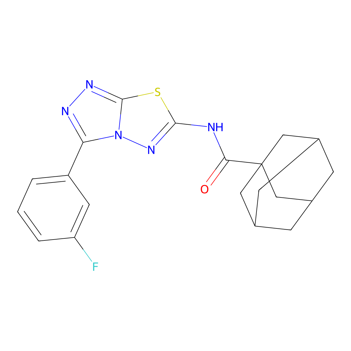 N-[3-(3-fluorophenyl)[1,2,4]triazolo[3,4-b][1,3,4]thiadiazol-6-yl]adamantane-1-carboxamide molecular structure, CAS 1217774-72-5