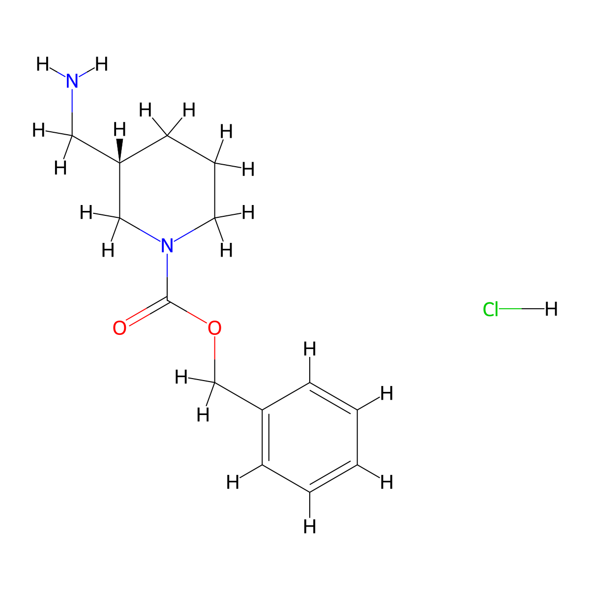 (S)-Benzyl 3-(aminomethyl)piperidine-1-carboxylate hydrochloride molecular structure, CAS 1217774-98-5