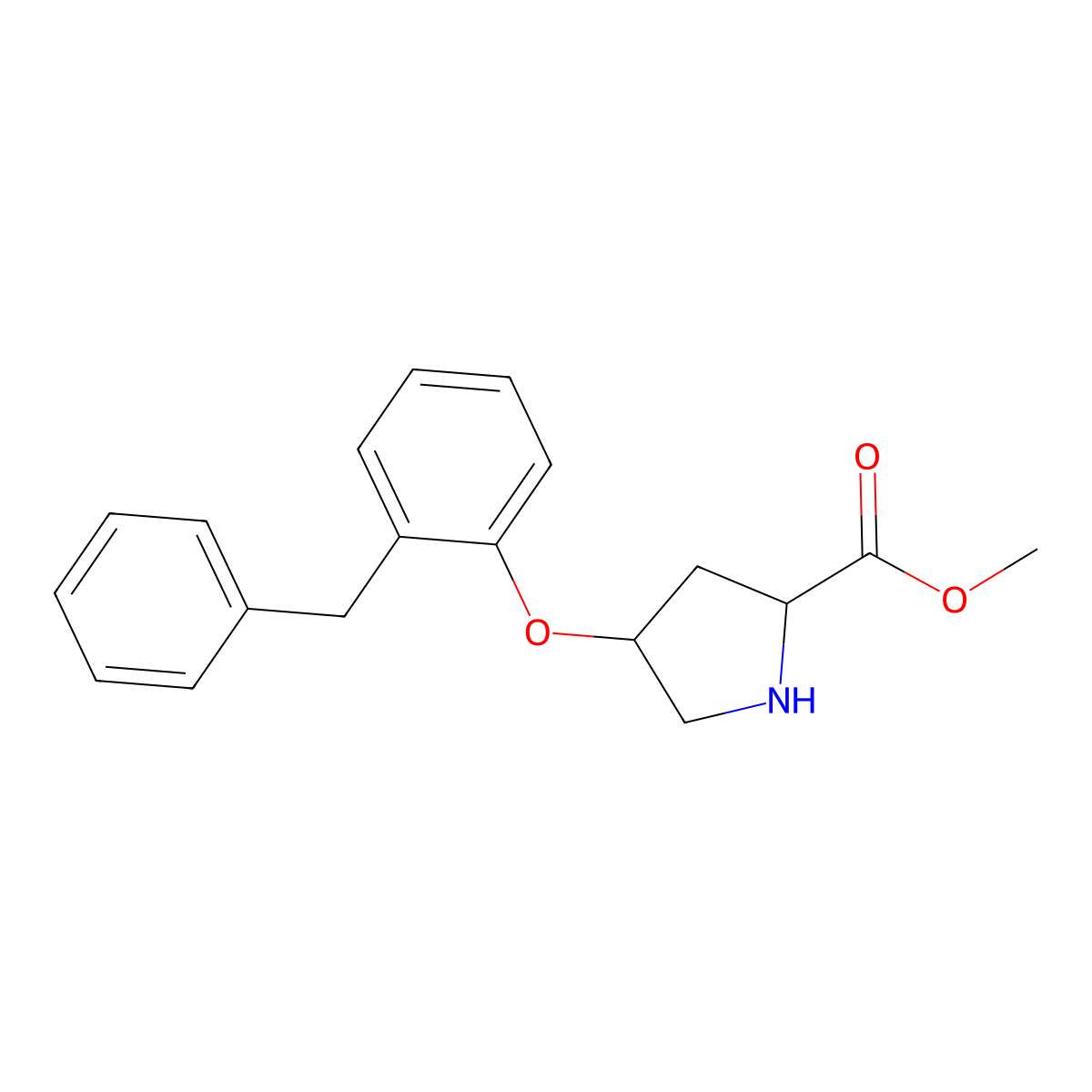 Methyl (2S,4S)-4-(2-benzylphenoxy)-2-pyrrolidinecarboxylate molecular structure, CAS 1217778-43-2