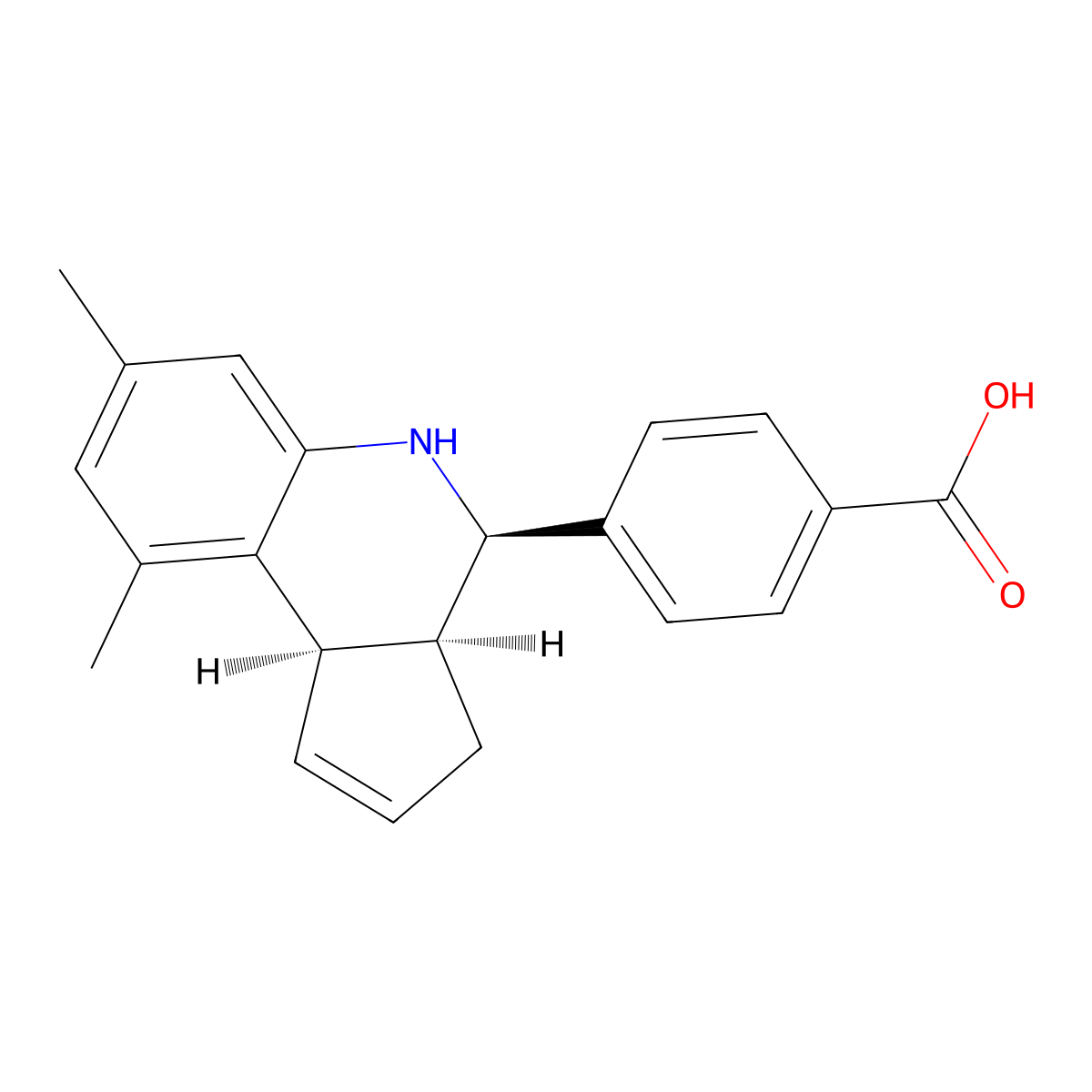 4-[(3aS,4R,9bR)-7,9-dimethyl-3a,4,5,9b-tetrahydro-3H-cyclopenta[c]quinolin-4-yl]benzoic acid molecular structure, CAS 1217778-65-8