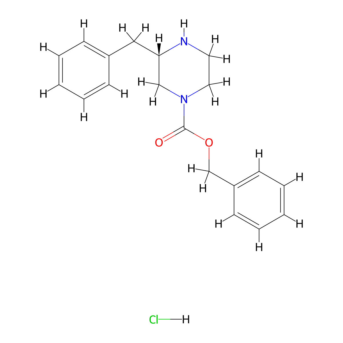 (S)-Benzyl 3-benzylpiperazine-1-carboxylate hydrochloride molecular structure, CAS 1217779-31-1