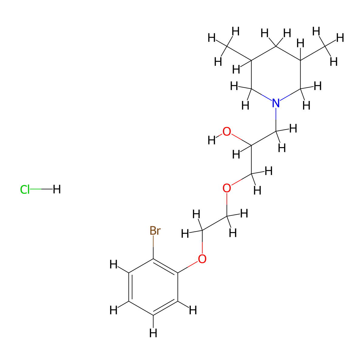 1-[2-(2-Bromophenoxy)ethoxy]-3-(3,5-dimethylpiperidin-1-YL)propan-2-OL hydrochloride molecular structure, CAS 1217779-52-6