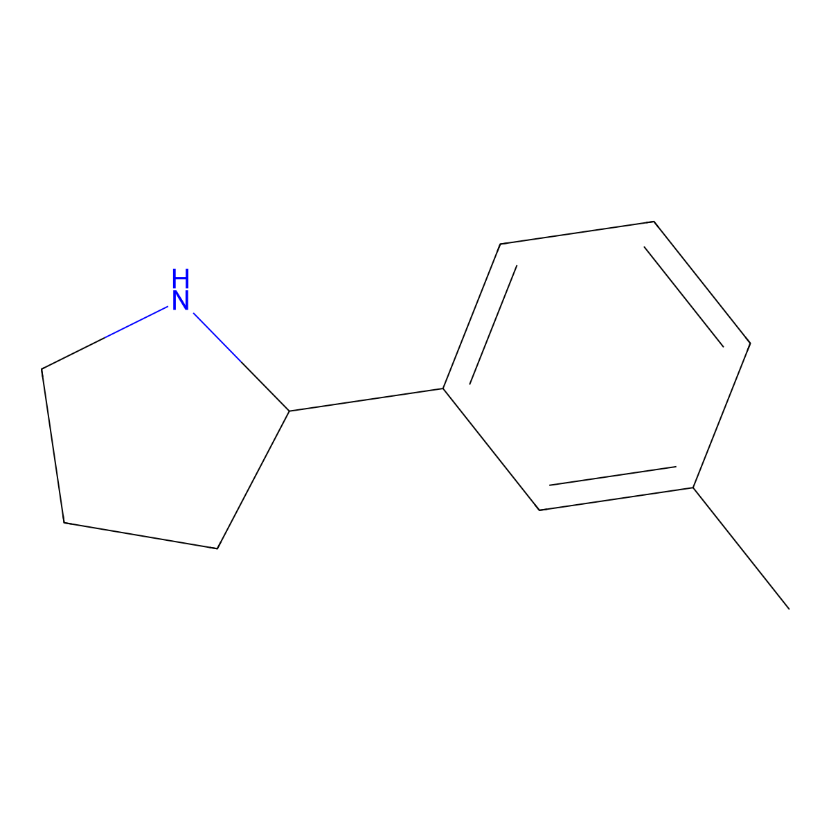 (2S)-2-(3-methylphenyl)pyrrolidine molecular structure, CAS 1217781-18-4