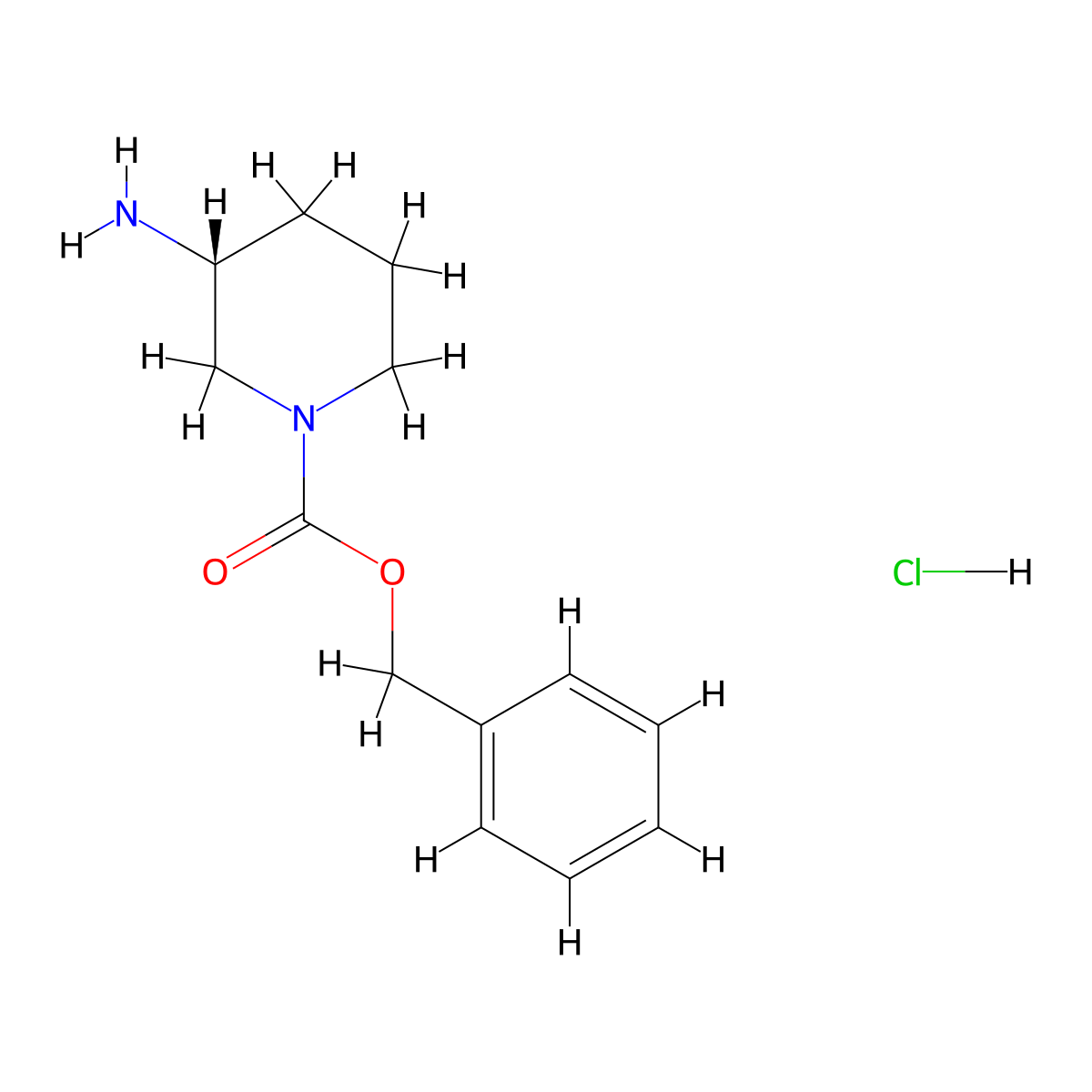 (R)-Benzyl 3-aminopiperidine-1-carboxylate hydrochloride molecular structure, CAS 1217781-62-8