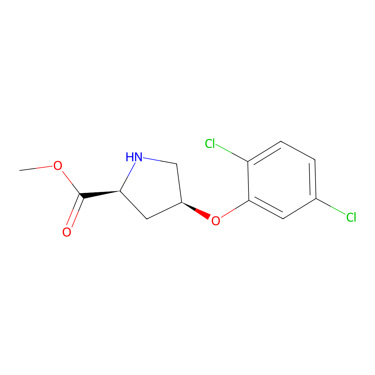 Methyl (2S,4S)-4-(2,5-dichlorophenoxy)-2-pyrrolidinecarboxylate molecular structure, CAS 1217781-70-8
