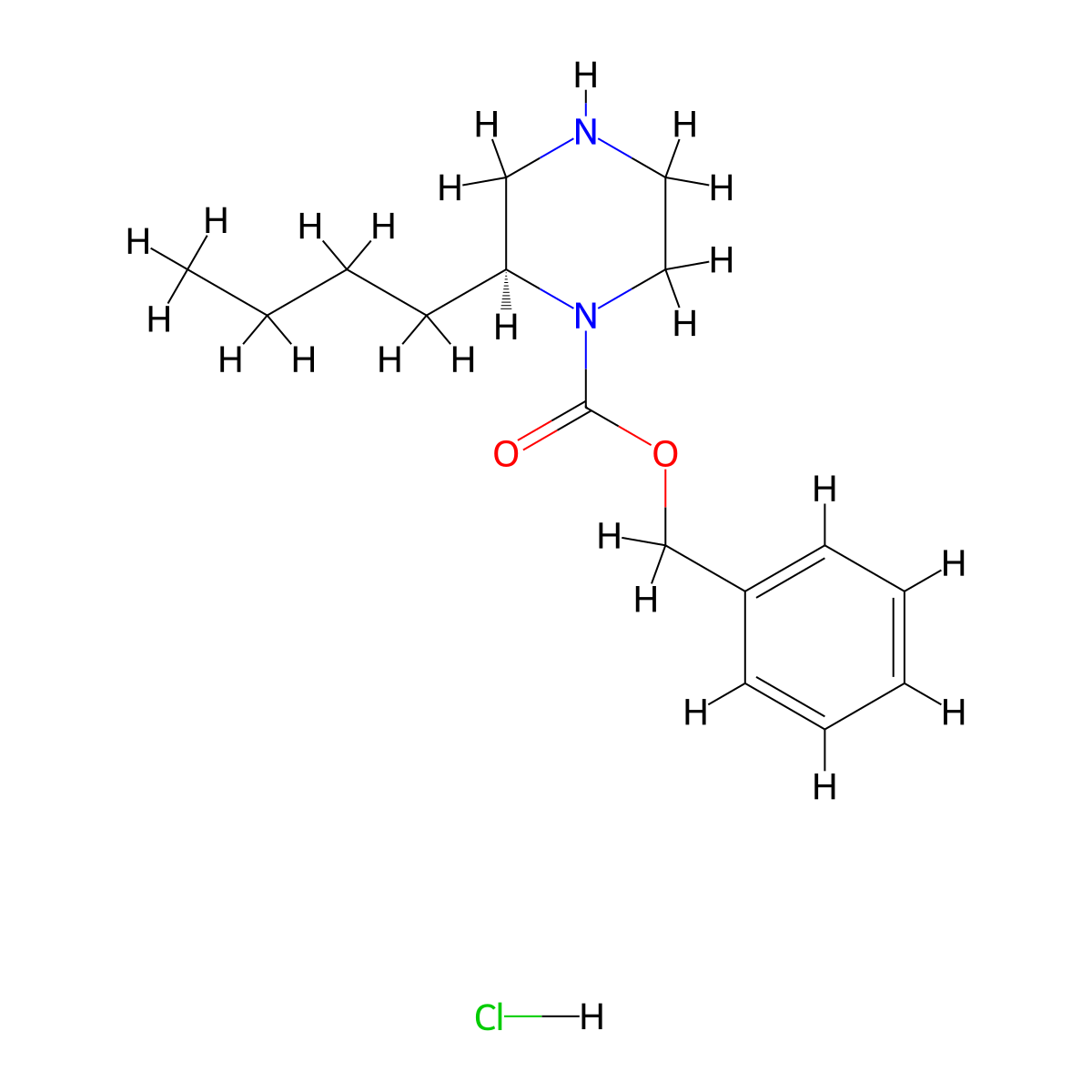 (S)-Benzyl 2-butylpiperazine-1-carboxylate hydrochloride molecular structure, CAS 1217786-42-9