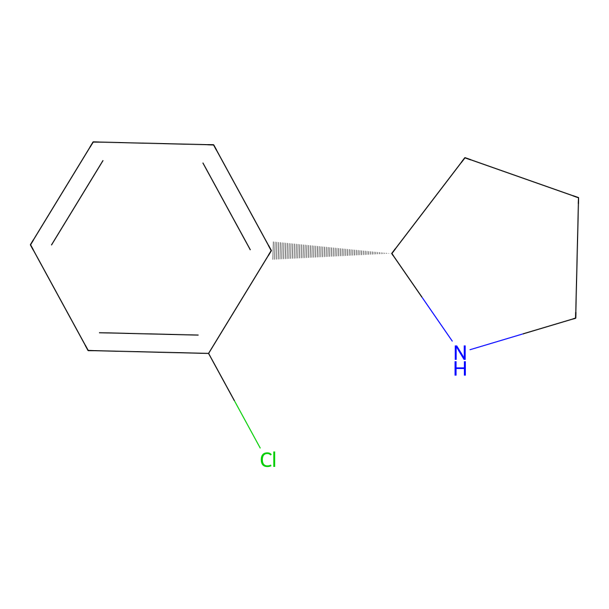 (2S)-2-(2-chlorophenyl)pyrrolidine molecular structure, CAS 1217788-99-2