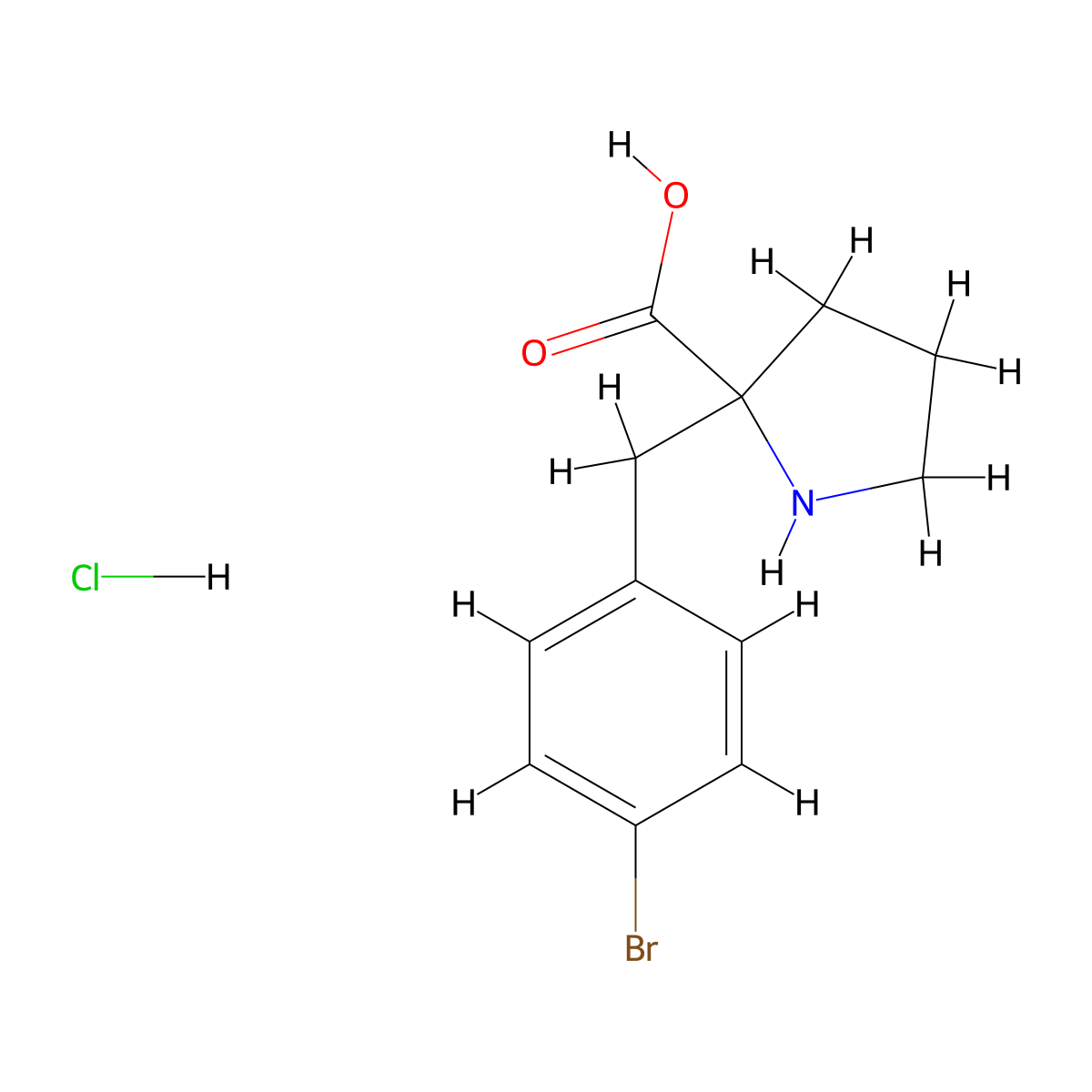 2-(4-Bromobenzyl)-D-proline hydrochloride molecular structure, CAS 1217789-02-0