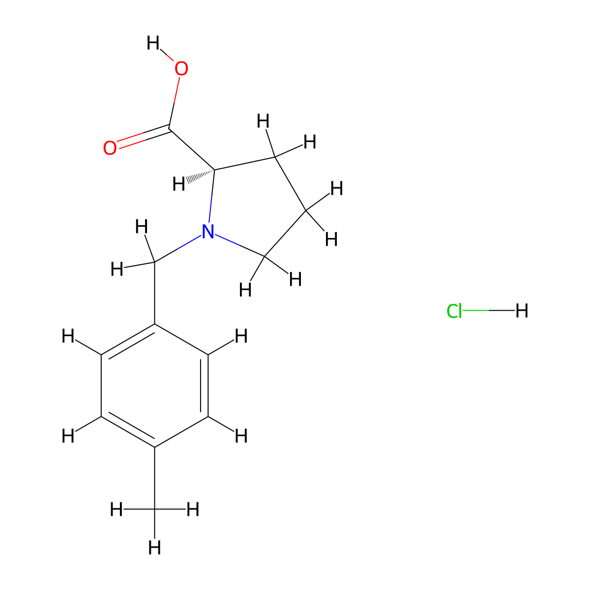 (R)-1-(4-Methylbenzyl)pyrrolidine-2-carboxylic acid hydrochloride molecular structure, CAS 1217789-18-8