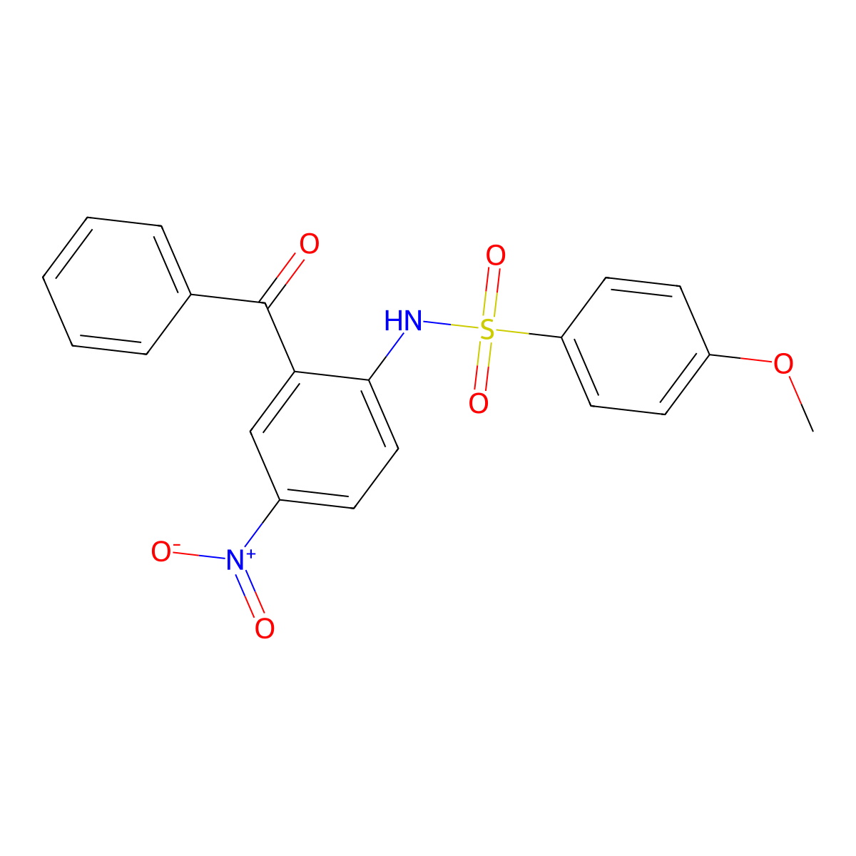 Benzenesulfonamide, N-(2-benzoyl-4-nitrophenyl)-4-methoxy- molecular structure, CAS 121779-69-9