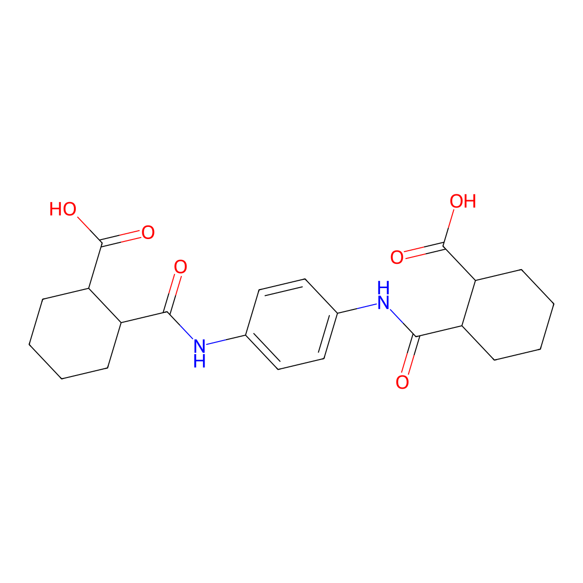 2-{[4-({[2-Carboxycyclohexyl]carbonyl}amino)anilino]carbonyl}cyclohexanecarboxylic acid molecular structure, CAS 1217790-02-7