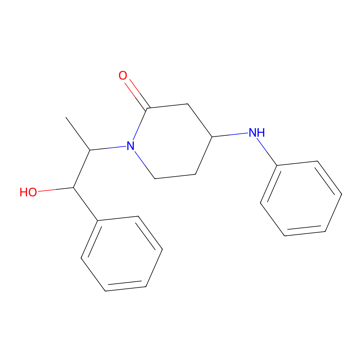1-(2-Hydroxy-1-methyl-2-phenyl-ethyl)-4-phenylamino-piperidin-2-one molecular structure, CAS 1217792-12-5