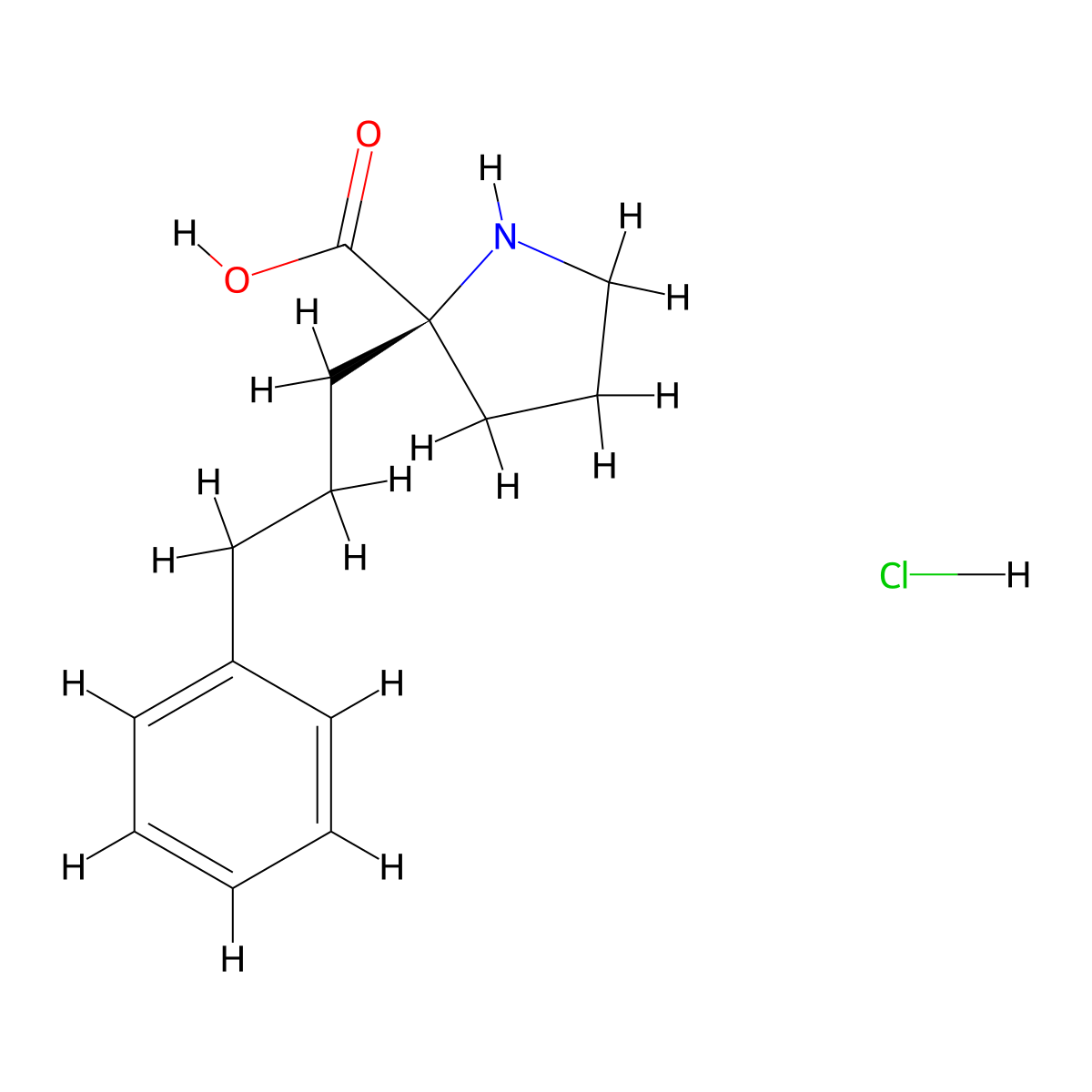 (R)-2-(3-Phenylpropyl)pyrrolidine-2-carboxylic acid hydrochloride molecular structure, CAS 1217792-29-4