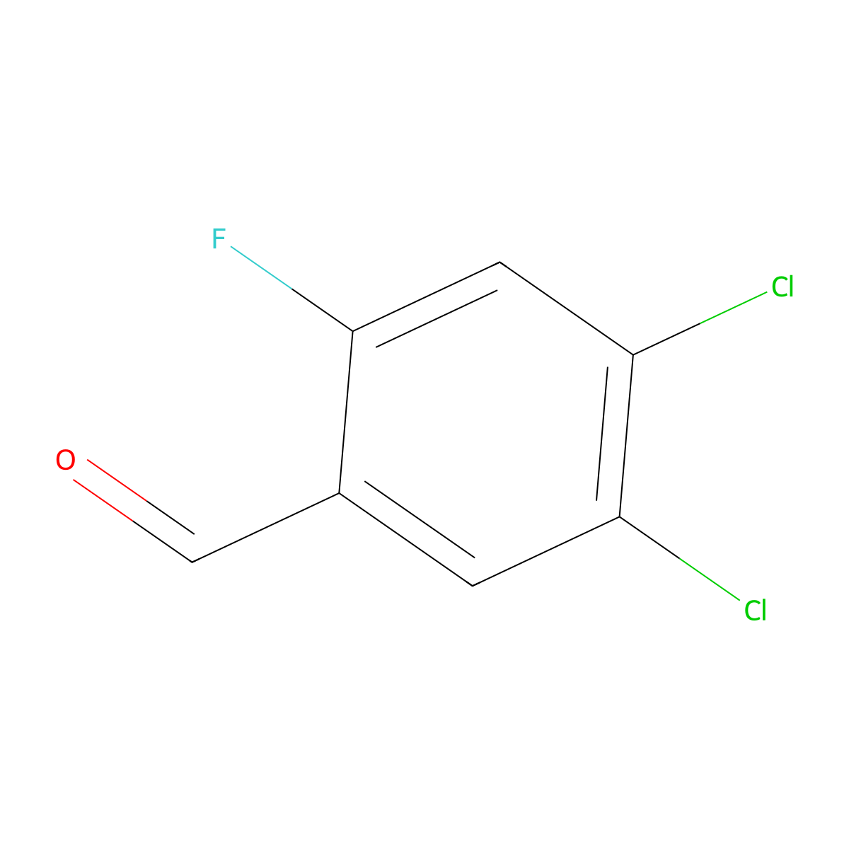 4,5-Dichloro-2-fluorobenzaldehyde molecular structure, CAS 1217800-70-8